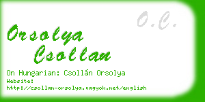 orsolya csollan business card